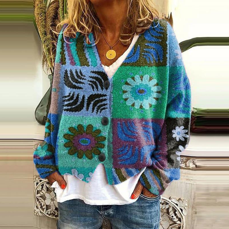 KS | Cardigan stampato con abbottonatura