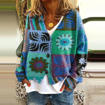 KS | Cardigan stampato con abbottonatura