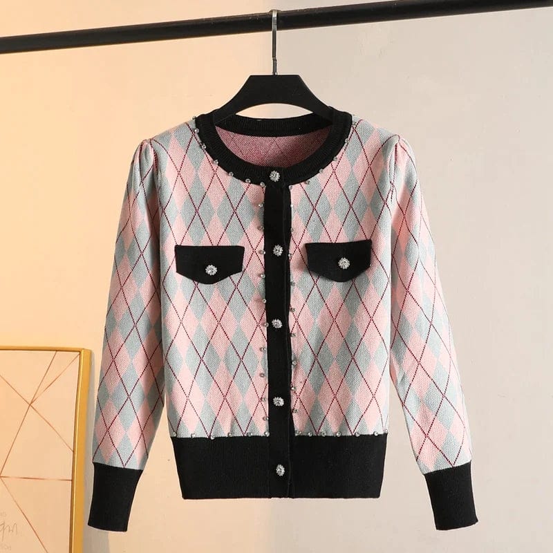 LP | MW Vintage Maglia a quadri diamantati