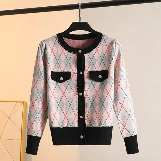 LP | MW Vintage Maglia a quadri diamantati