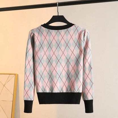 LP | MW Vintage Maglia a quadri diamantati