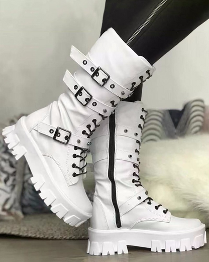 ER | Stivali con zip e fibbie