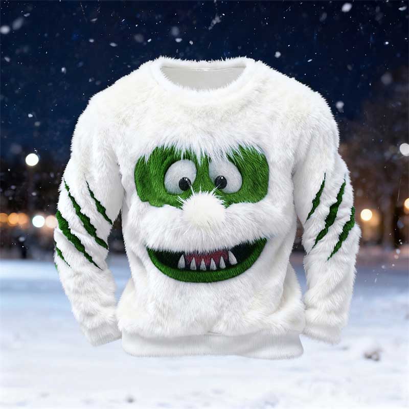 Men's Ice Monster & Scratch Cozy Plush Sweatshirt artswardrobe