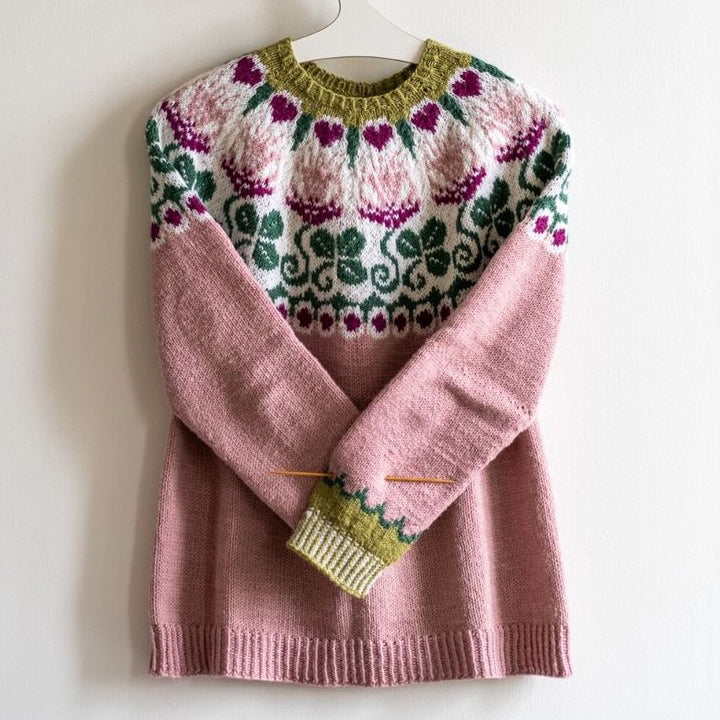 Floral Jacquard Breast Cancer Awareness Sweater artswardrobe