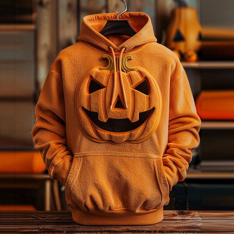 Funny Halloween Pumpkin Printed Hoodie artswardrobe