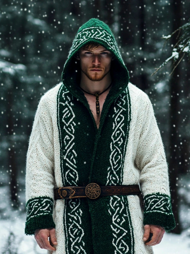 Celtic Totem Lace Pattern Men's Hooded Jacket elevenforest