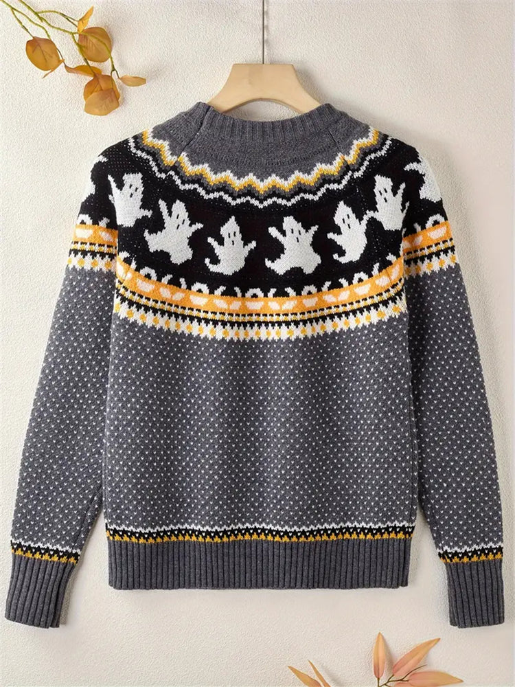 Spooky Elements Halloween Women's Cozy Sweater artswardrobe