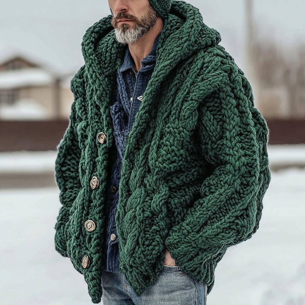 Men's Vintage Fairman Isle Jacquard Button Cardigan Sweater artswardrobe