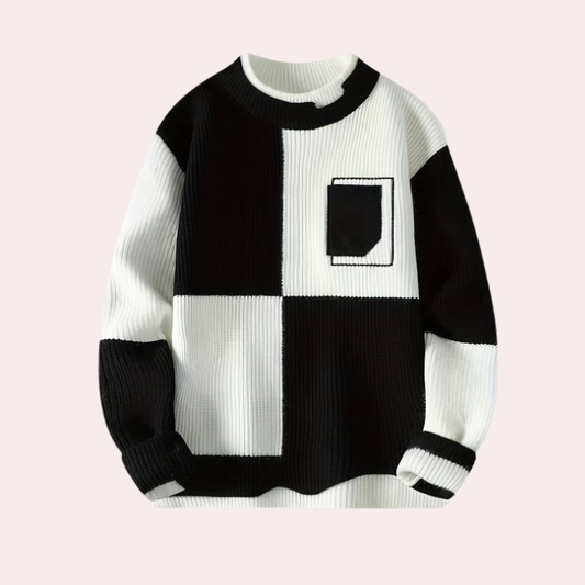 Elena® | Stylish color block sweater for men