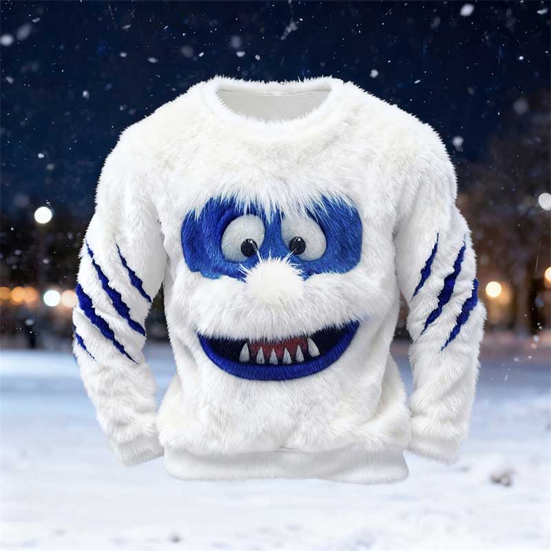 Men's Ice Monster & Scratch Cozy Plush Sweatshirt artswardrobe