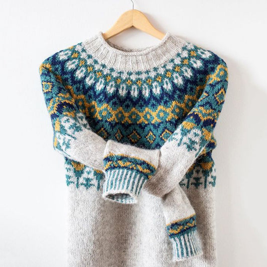 Vintage Tribal Icelandic Comfy Long Sleeve Sweater elevenforest