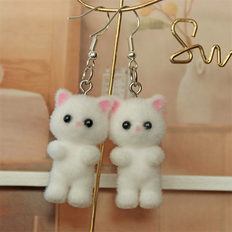 Comstylish Lovely Fuzzy Cat Inspired Earrings