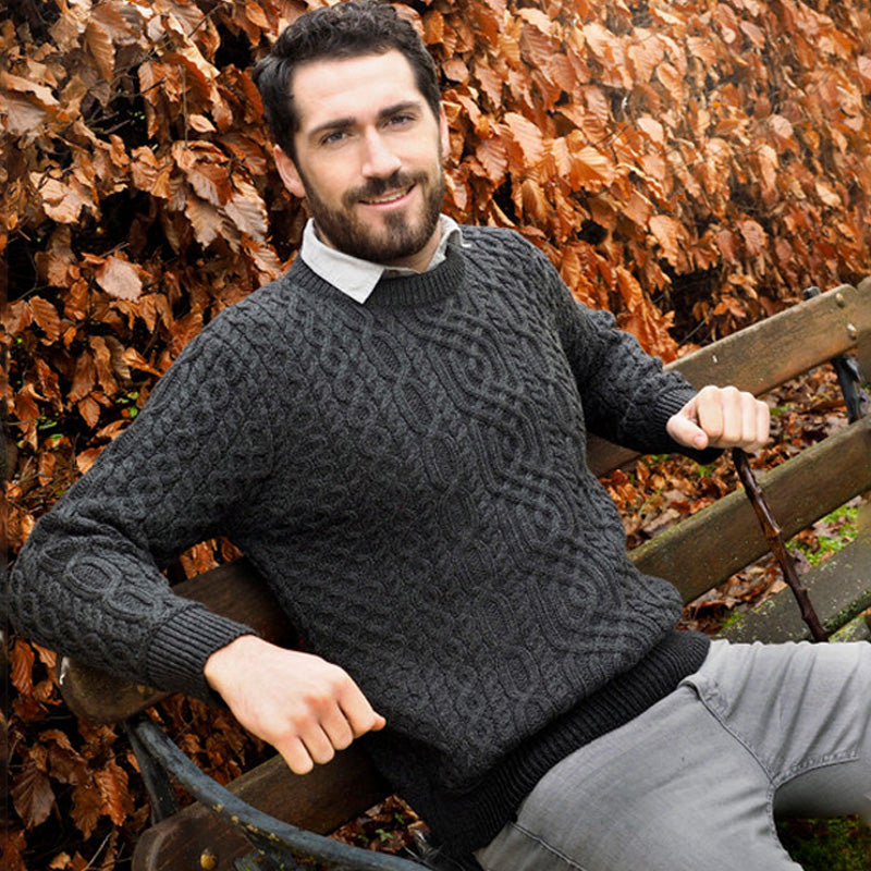 Men's Vintage Traditional Aran Sweater artswardrobe