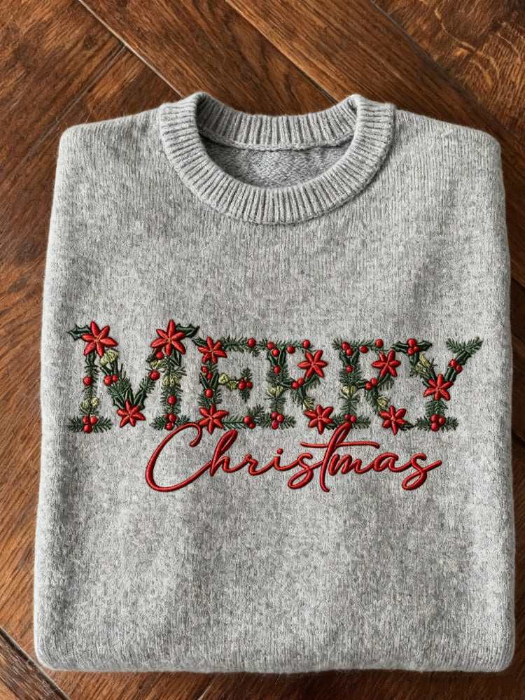 Women's Christmas Art Print Casual Sweater artswardrobe