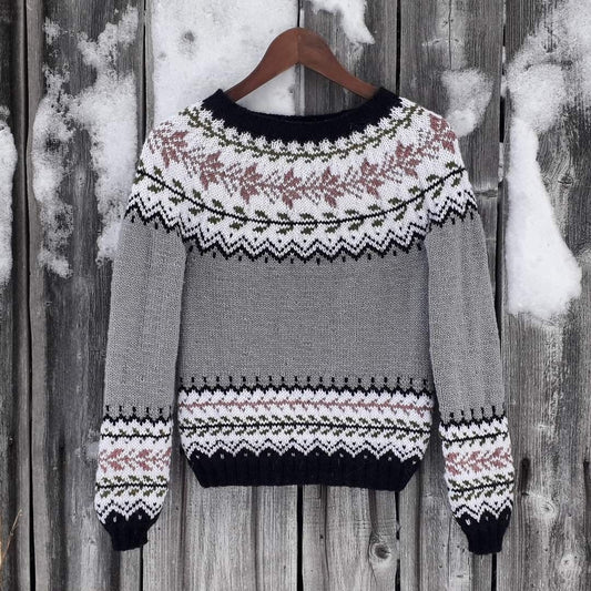 Retro Warm Ethnic Pattern Jacquard Crew Neck Sweater elevenforest