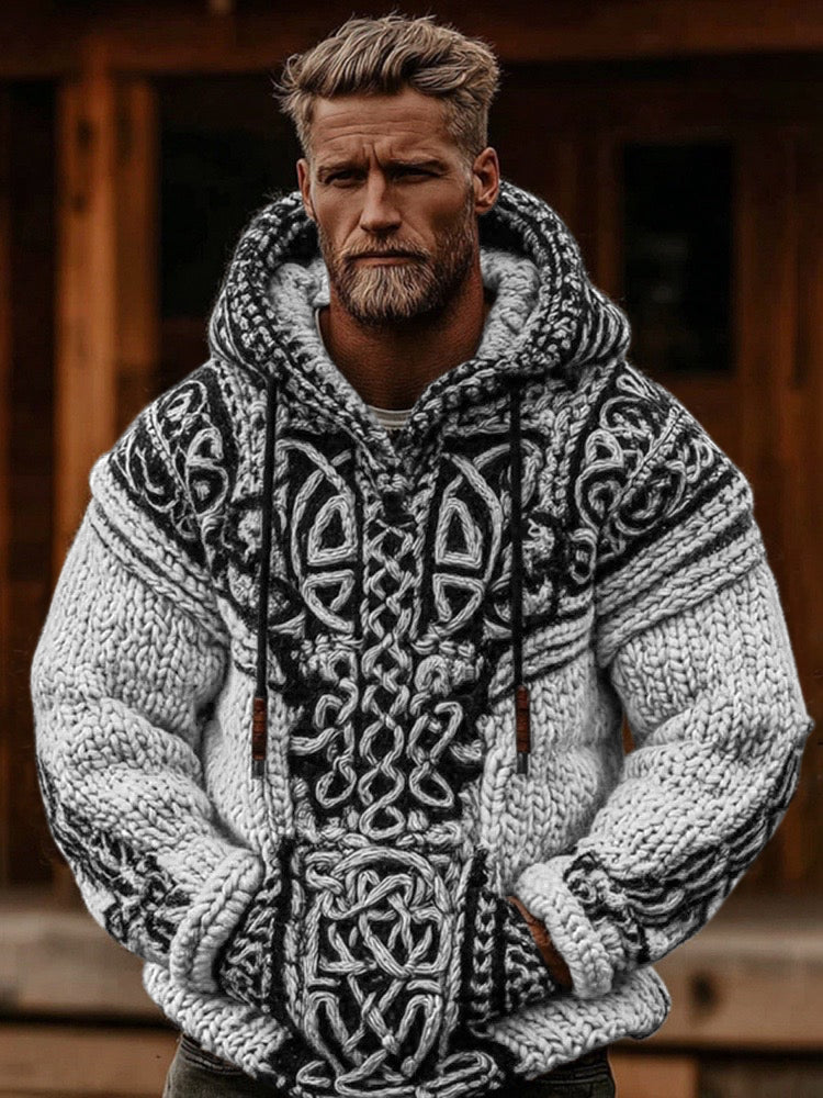 Men's Viking Celtic Knot Cozy Casual Hooded Sweater artswardrobe