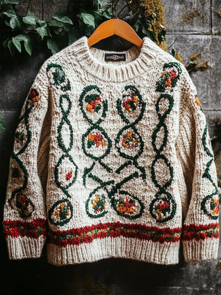 Men's Irish Inspired Jacquard Vintage Cozy Sweater elevenforest