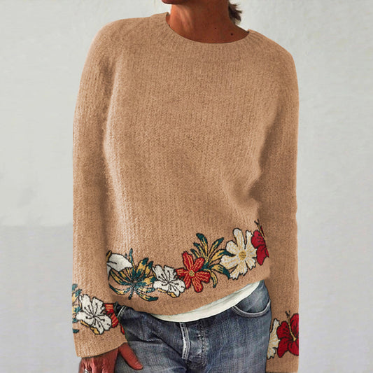 Vintage Floral Pattern Women's Cardigan Sweater elevenforest