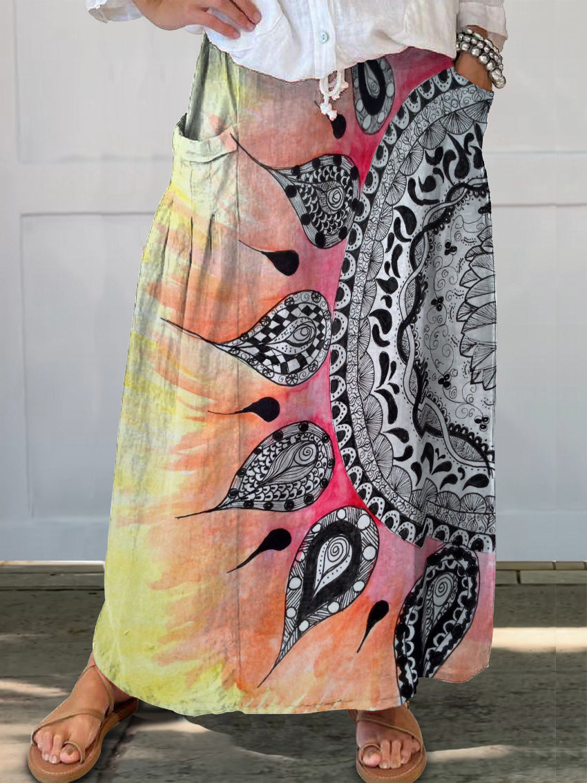 Women's Art Painting Hippie Print Skirt