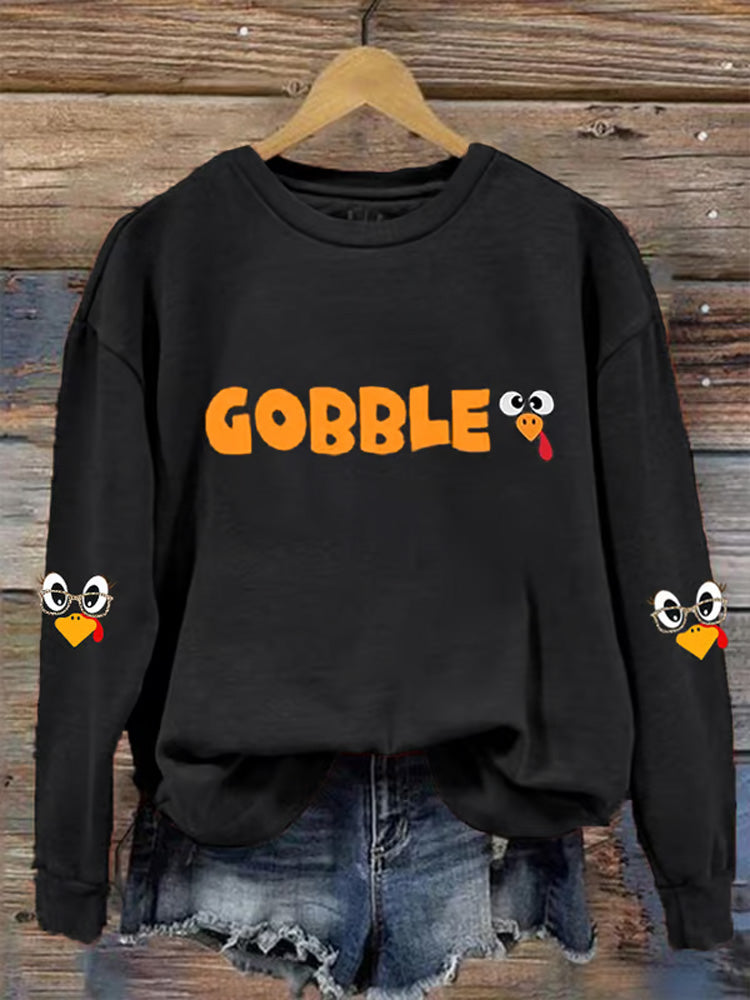 Comstylish Women's Thanksgiving Day Cute Turkey Fall Thanksgiving Causal Sweatshirt