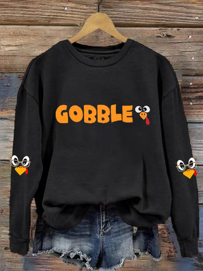 Comstylish Women's Thanksgiving Day Cute Turkey Fall Thanksgiving Causal Sweatshirt