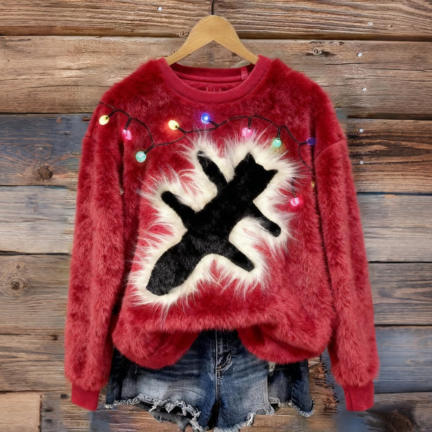 Comstylish Cat Christmas Art Cozy Plush Sweatshirt