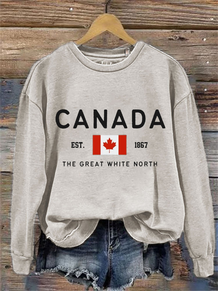 Comstylish Women's Canada Est 1867 Print Sweatshirt