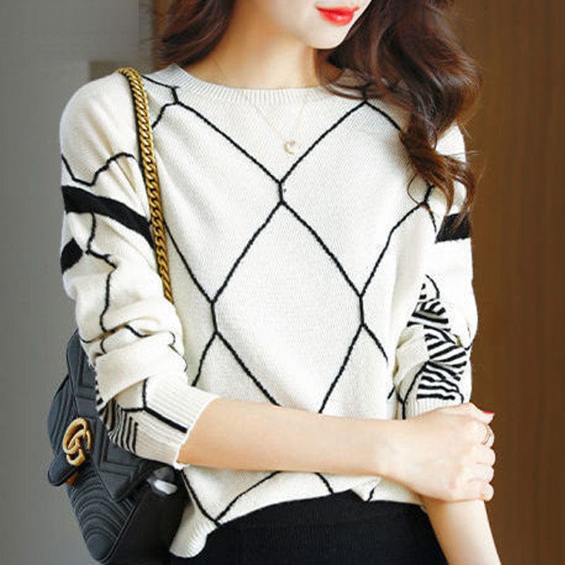 LP | Maglione con motivo a quadri a contrasto 2024