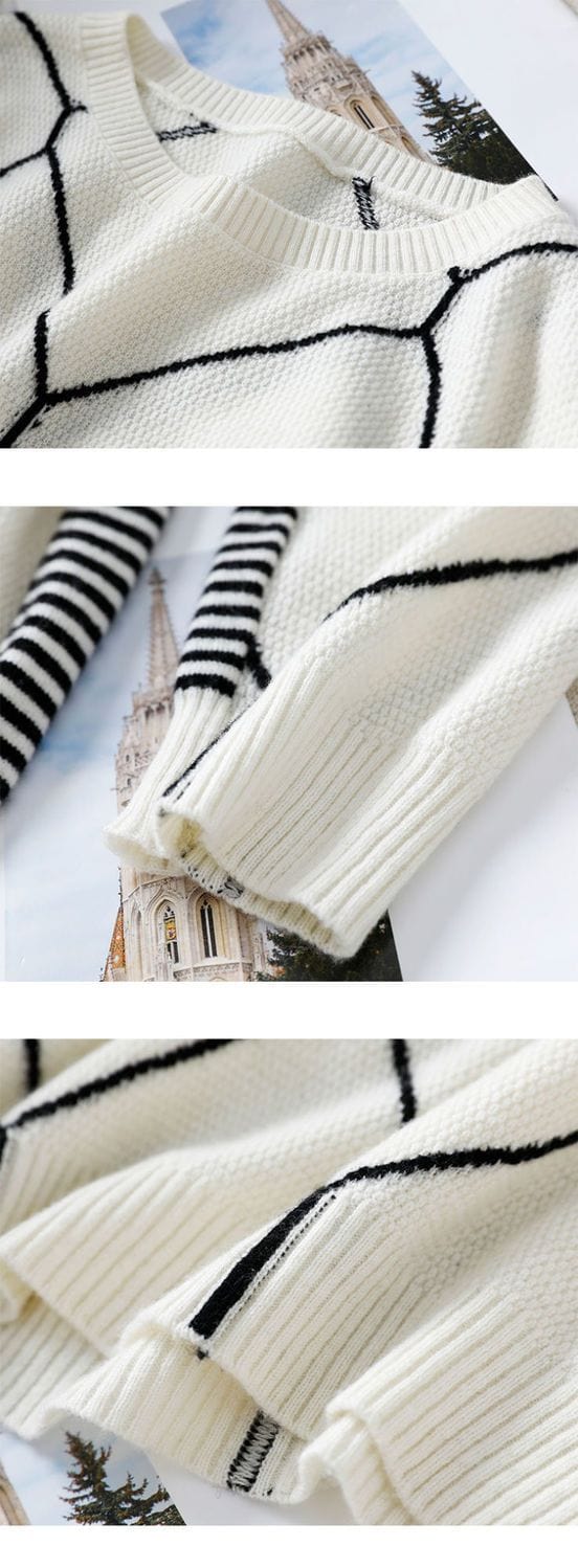 LP | Maglione con motivo a quadri a contrasto 2024