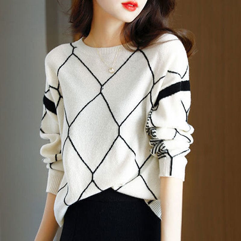 LP | Maglione con motivo a quadri a contrasto 2024