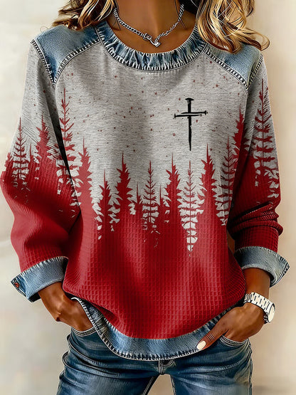 Comstylish Women's Christmas Faith Print Sweatshirt