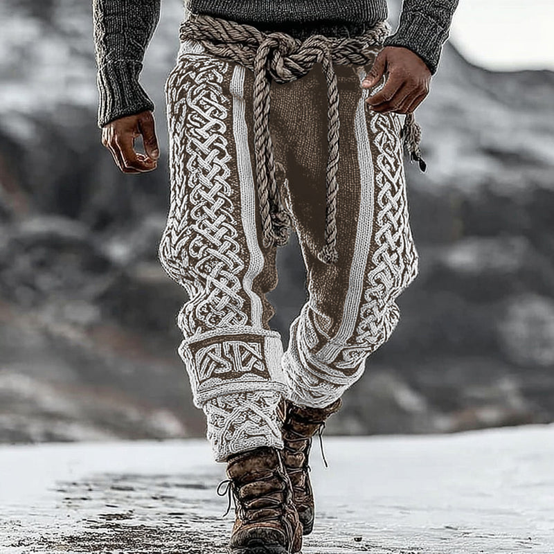 Men's Viking Tribal Celtic Pattern Art Knit Pants artswardrobe