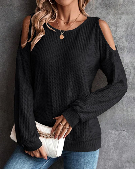Odette® | Casual, off-the-shoulder sweater with long sleeves