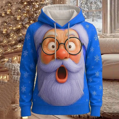 Comstylish Women's Christmas Funny Santa Art Hoodie