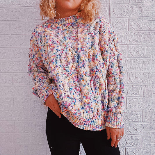 Vintage Long Sleeve Heathered Sweater elevenforest