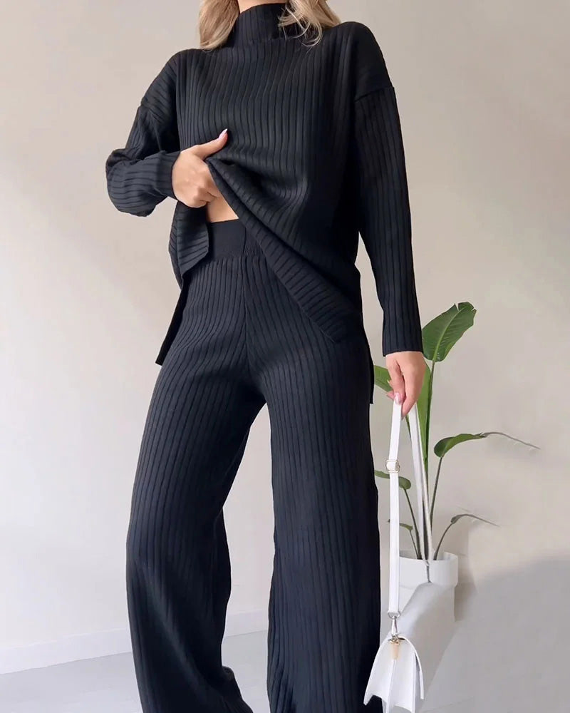 Renata® | Casual set with turtleneck sweater and matching pants