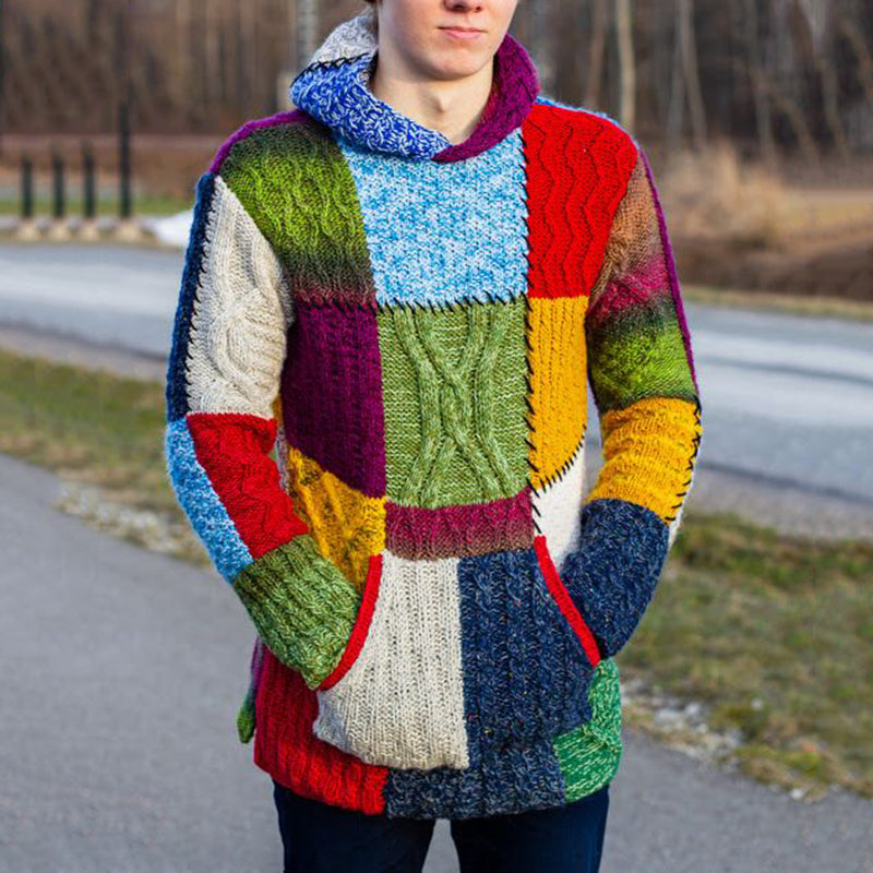 Vintage Patchwork Sweater Hoodie elevenforest