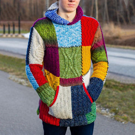 Vintage Patchwork Sweater Hoodie elevenforest