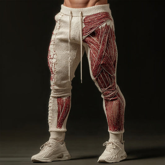 Men's Halloween Muscle Anatomy Art Cozy Knit Sweatpants artswardrobe