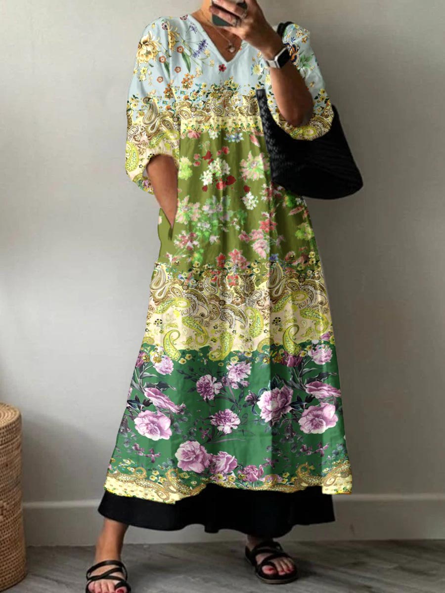 Women's Resort Style Patterned Cotton Dress