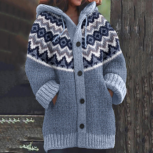 Vintage Icelandic Argyle Knit Warm Sweater Jacket elevenforest