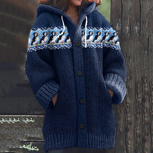 Vintage Knitted Jacquard Fairman Pattern Cozy Cardigan Sweater elevenforest