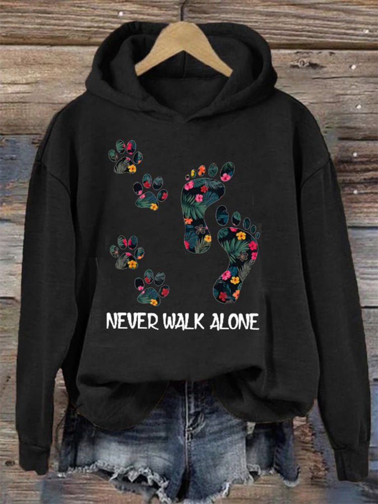 Comstylish Women's Never Walk Alone Animal Lover Sweatshirt