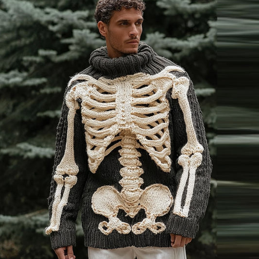 Men's Anatomy Art: Making Old Black High Collar Sweater artswardrobe