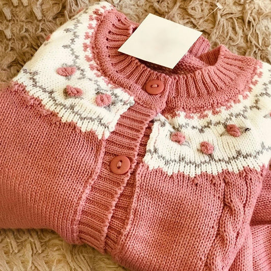 Women's Icelandic Floral Button Art Cozy Sweater elevenforest