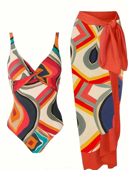 ER | Costume da bagno sexy con motivo tropicale