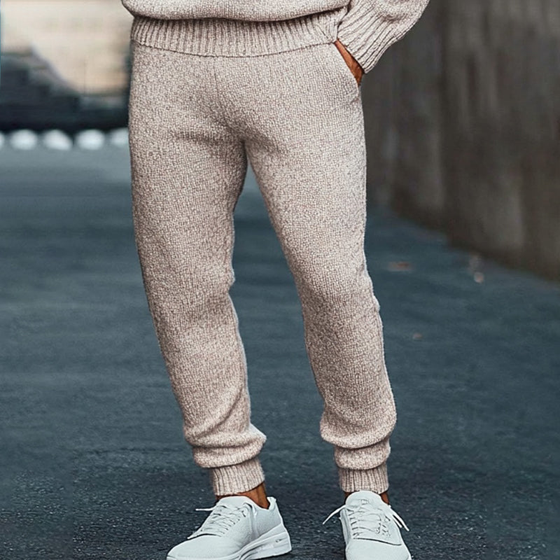 Stylish Wool Half Zipper Sweater And Knitted Pants Two-Piece Set artswardrobe