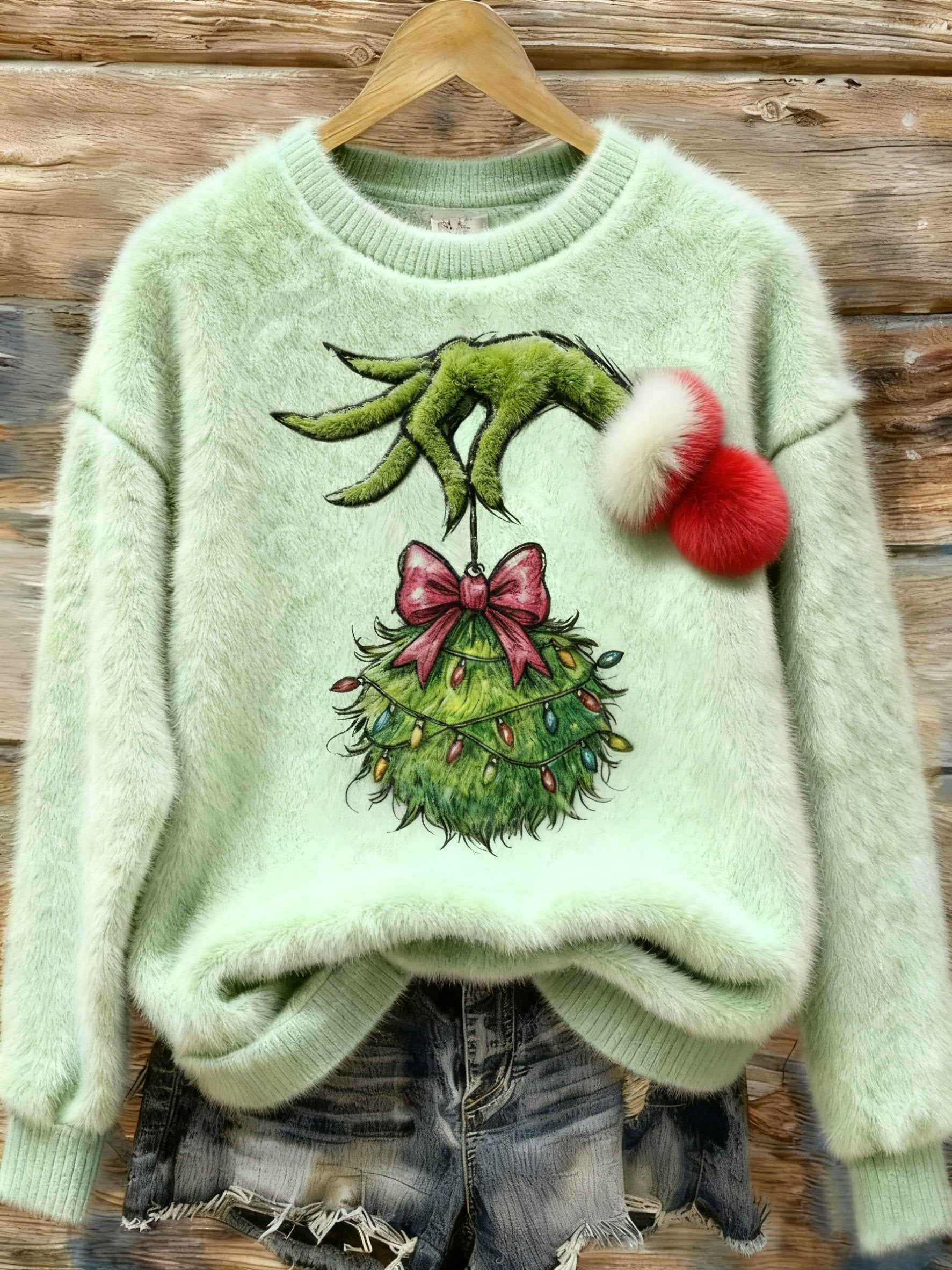 Women's Winter Green Monster: Originally a Furry Top 
