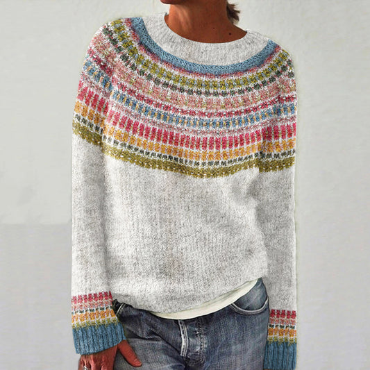 Vintage Color Block Warm Comfy Sweater elevenforest