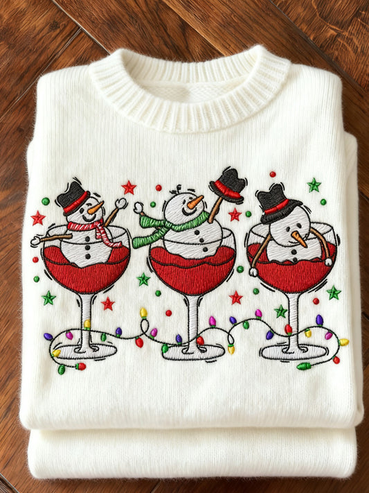 Christmas Snowman Print Sweater artswardrobe